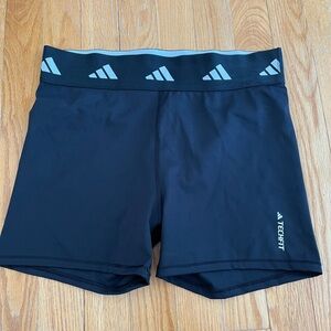 adidas Black Techfit Compression Shorts with Logo Waistband
